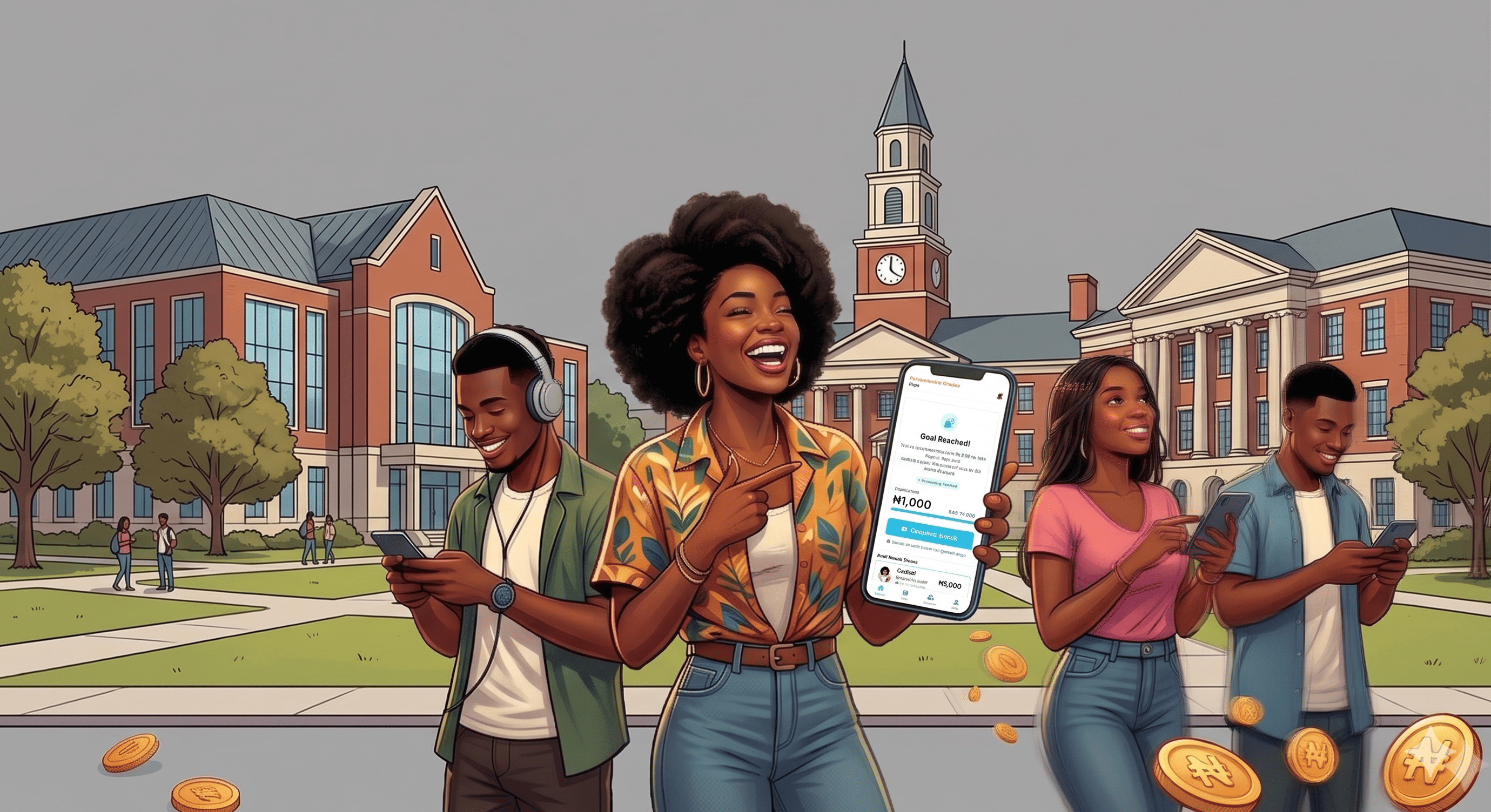 African youth using mobile app